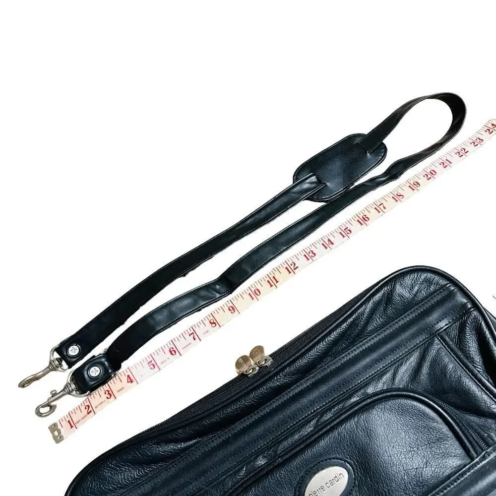 Pierre Cardin Black Leather Look Laptop Bag / brief case
